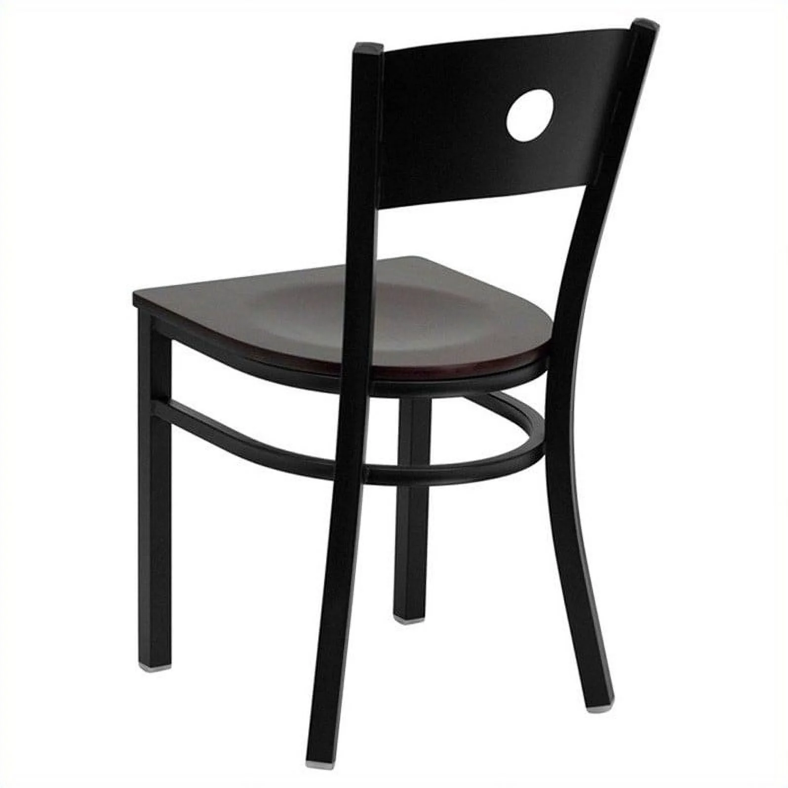 Bowery Hill Circle Back Metal Dining Chair in Mahogany