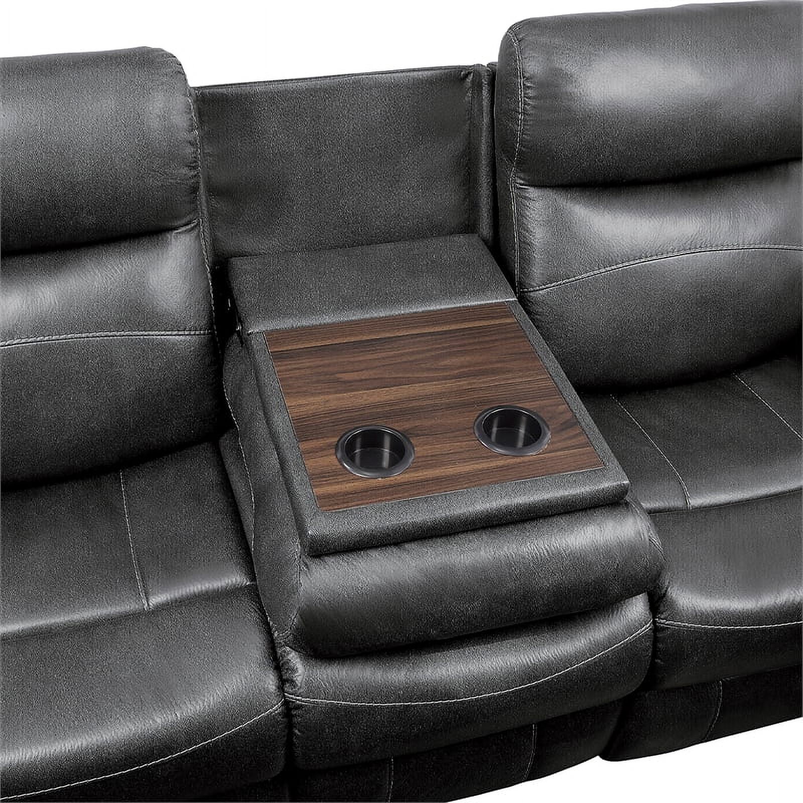 Lexicon Yerba Microfiber 2-Piece Manual Reclining Sofa Set in Dark Gray