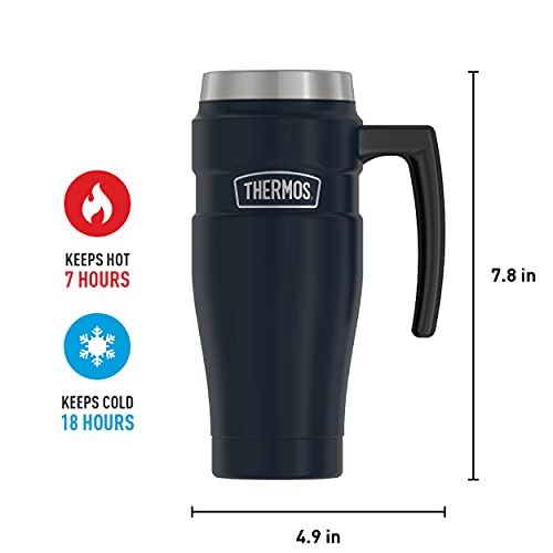 THERMOS Stainless King Vacuum-Insulated Travel Mug, 16 Ounce, Matte Stainless Steel