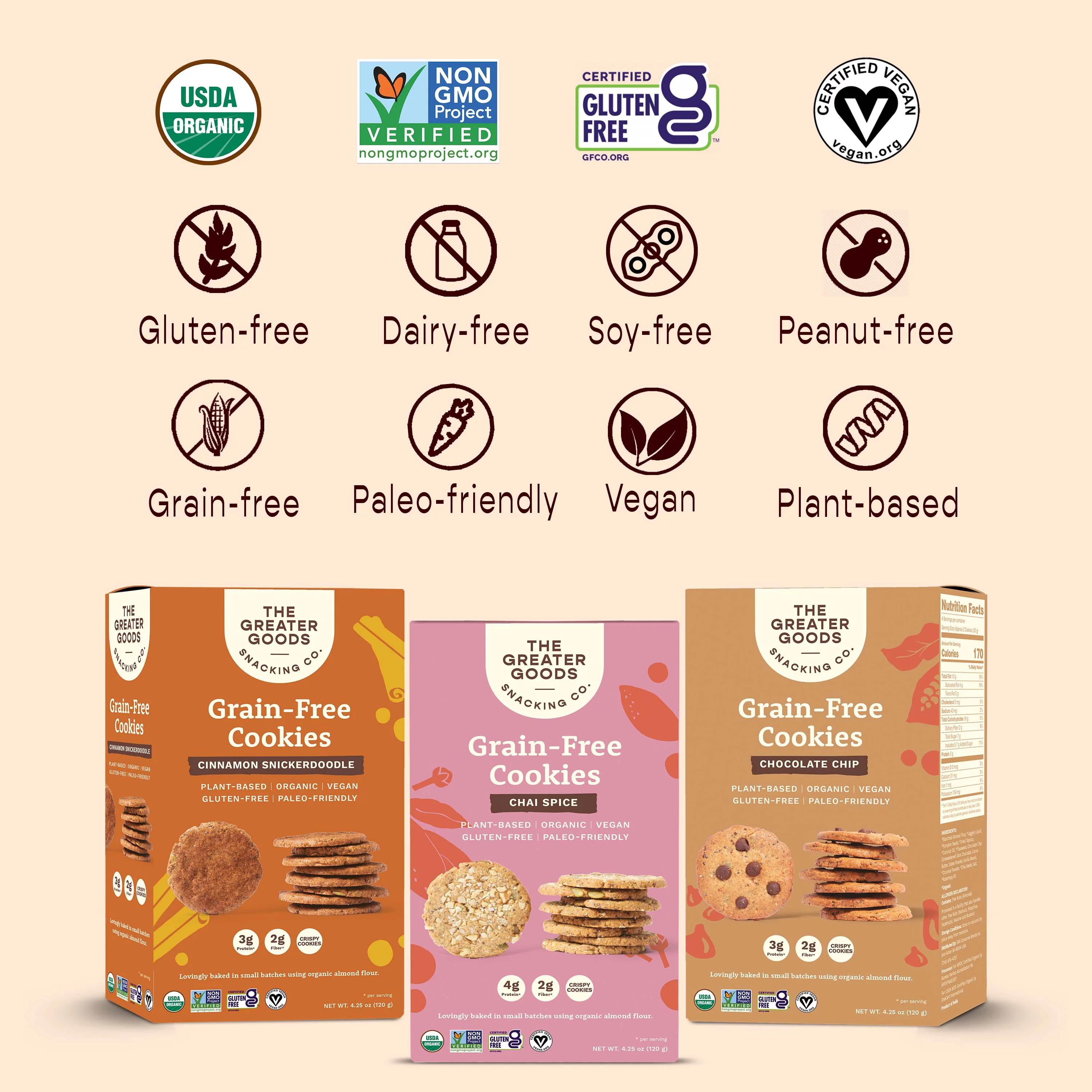 The Greater Goods Snacking Co. Gluten Free Super Sampler Mixed Bundle, 4oz, 9 Boxes
