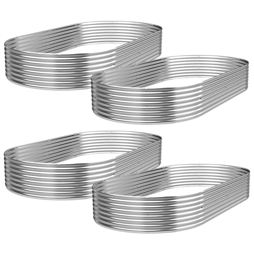 4 Pack 6x2FT Galvanized Raised Garden Bed Outdoor,Metal Garden Bed for Vegetables,Steel Raised Beds for Gardening,Above Ground Garden Box for Flower