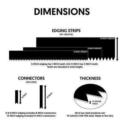 Edge Right 4 ft. x 14-Gauge x 8 in. COR-TEN Steel Landscape Edging