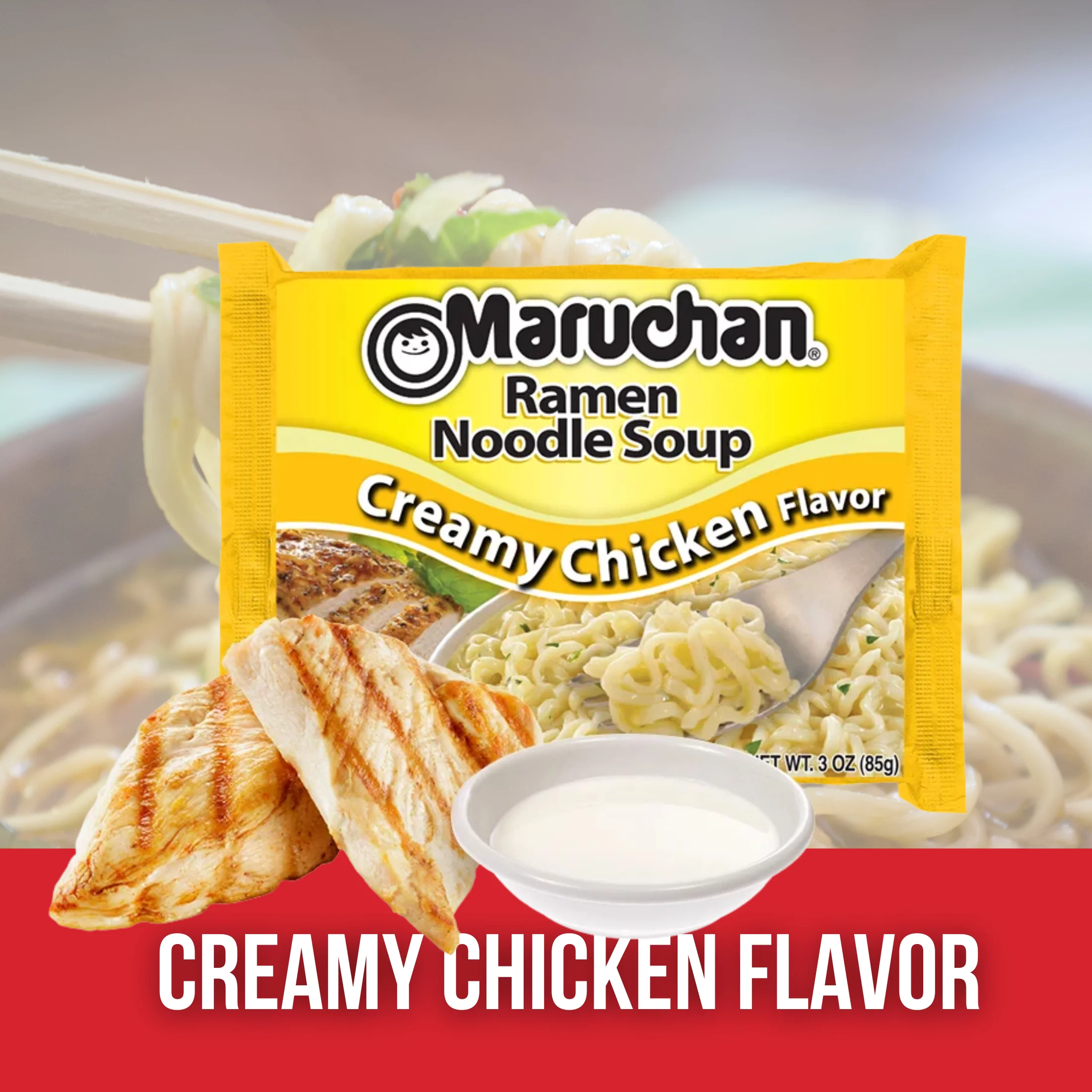 Everyday Necessiteez Instant Ramen Variety Pack (12 Packs), 3oz Chicken Beef Creamy Chicken Chili Flavored Easy Cook Noodles for Breakfast Snacks Home Kitchen College Gifts with Tote & Bonus Porte Pot