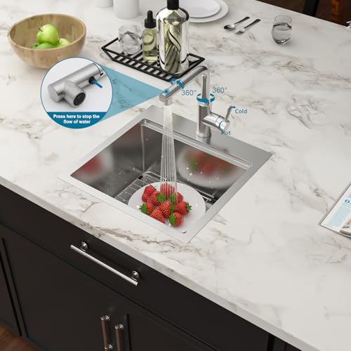 25 Inch Utility Laundry Sink Drop In 16 Gauge Stainless Steel Single Bowl Laundry Room Sink Laundry & Utility Room Kitchen Sinks 25