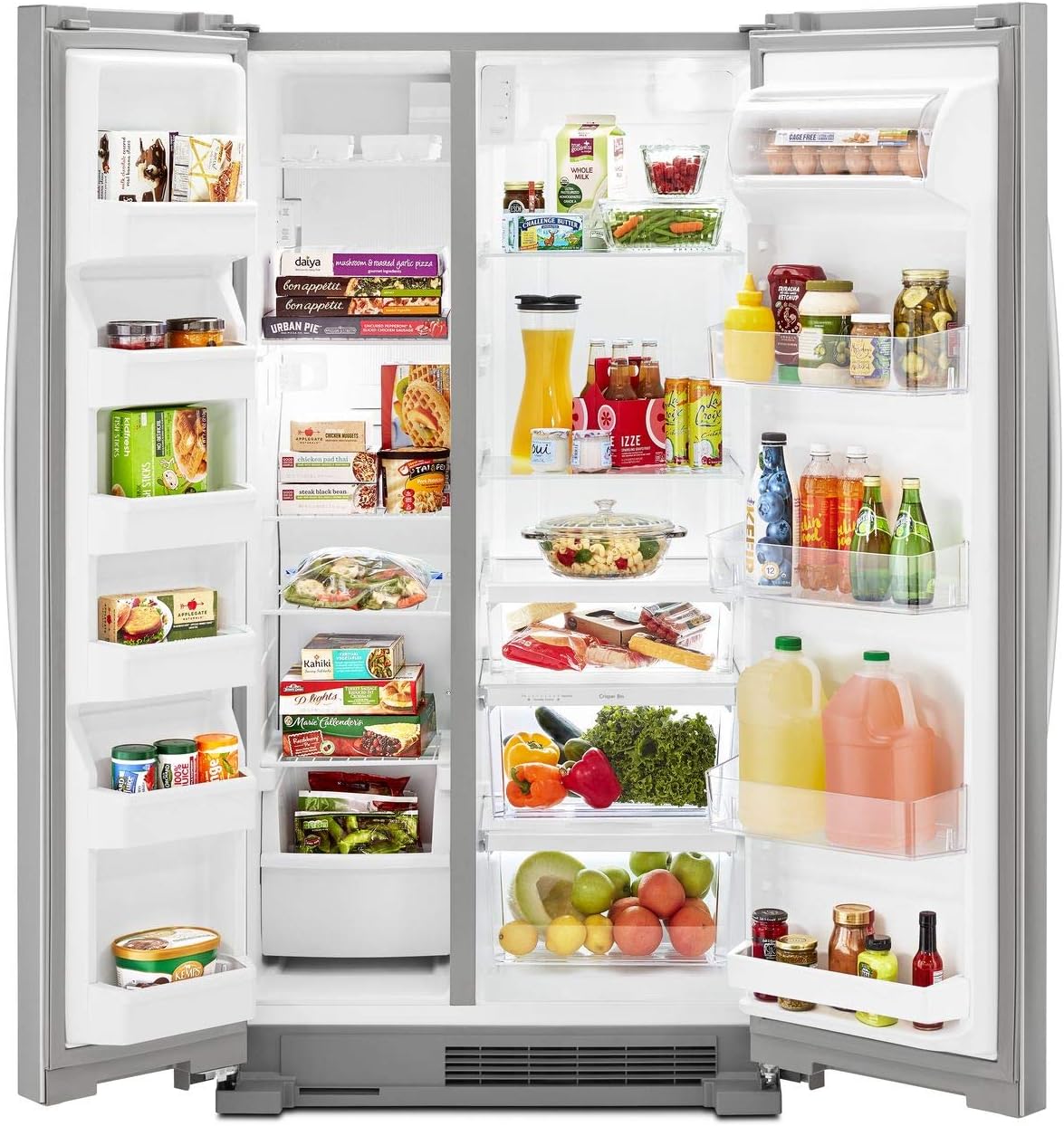 Kenmore 36 Side-by-Side Refrigerator and Freezer with 25 Cubic Ft. Total Capacity, Stainless Steel