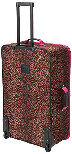 Rockland Vara Softside 3-Piece Upright Luggage Set, Expandable,Black dot, (20/22/28)