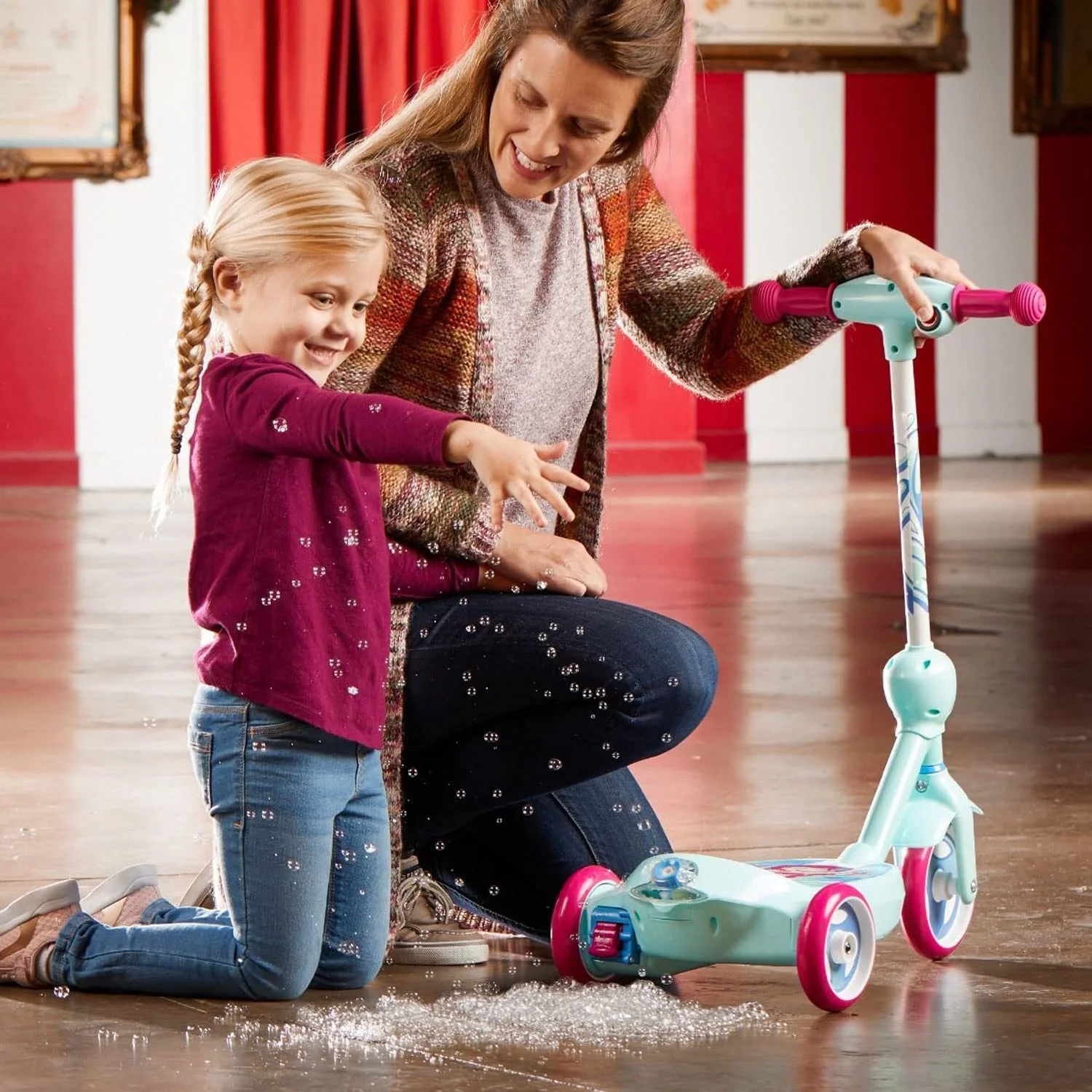 Huffy 18037P 6V 2 in 1 Bubble Scooter (Mermaid) Toy, Pink