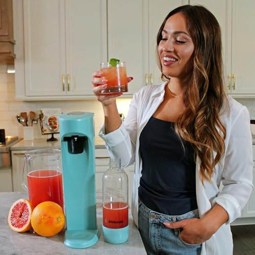 Drinkmate OmniFizz SPARKLE UP BUNDLE, Sparkling Water and Soda Maker, Carbonates ANY Drink, Arctic Blue