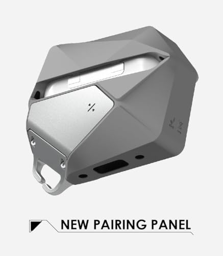 Aulumu A09 Geometric AirPods Pro 2 Case [2nd/1st Generation] with Lock | Protective Cover with Nylon Buckle | Alloy Armour | Compatible with Apple AirPods Pro(2023/2022/2019) - Gray