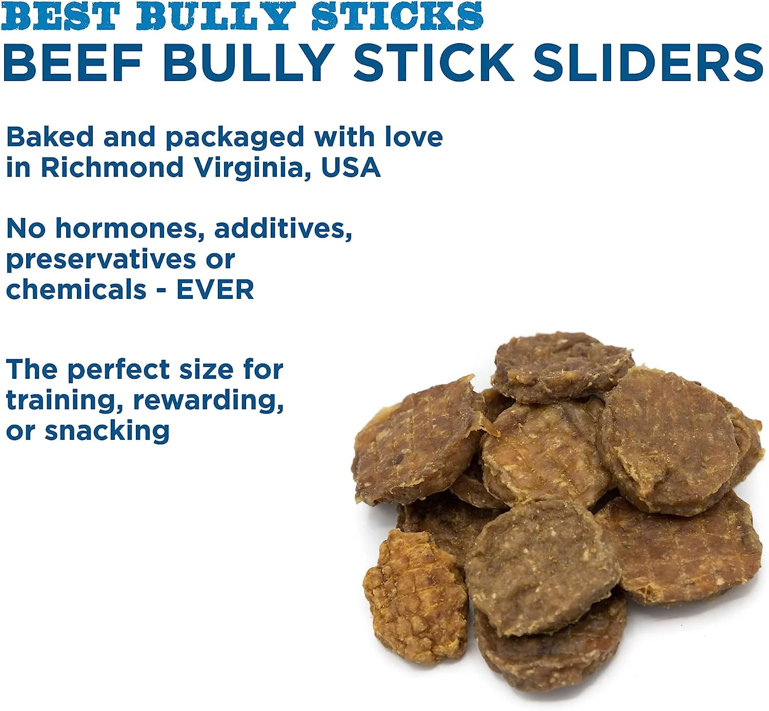 Best Bully Sticks 100% Beef Bully Stick Slider Crunchy Dog Treats (8oz.) - Made of All-Natural Bully Sticks - Bite-Sized & Highly Digestible