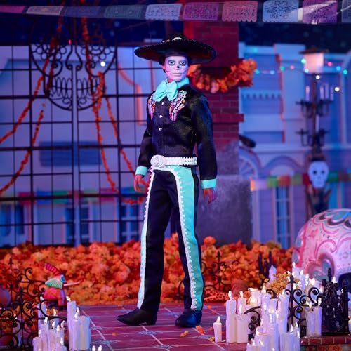 Barbie Signature Doll, 2024 Día De Muertos Ken Collectible in Black Suit with Sky Blue Accents, Hat and Belt Accessories