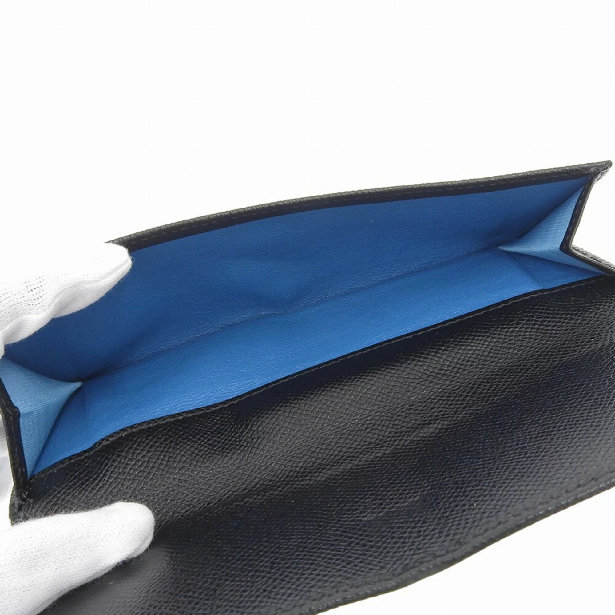 Pre-Owned Bulgari BVLGARI logo double hook long wallet W leather black (Fair)