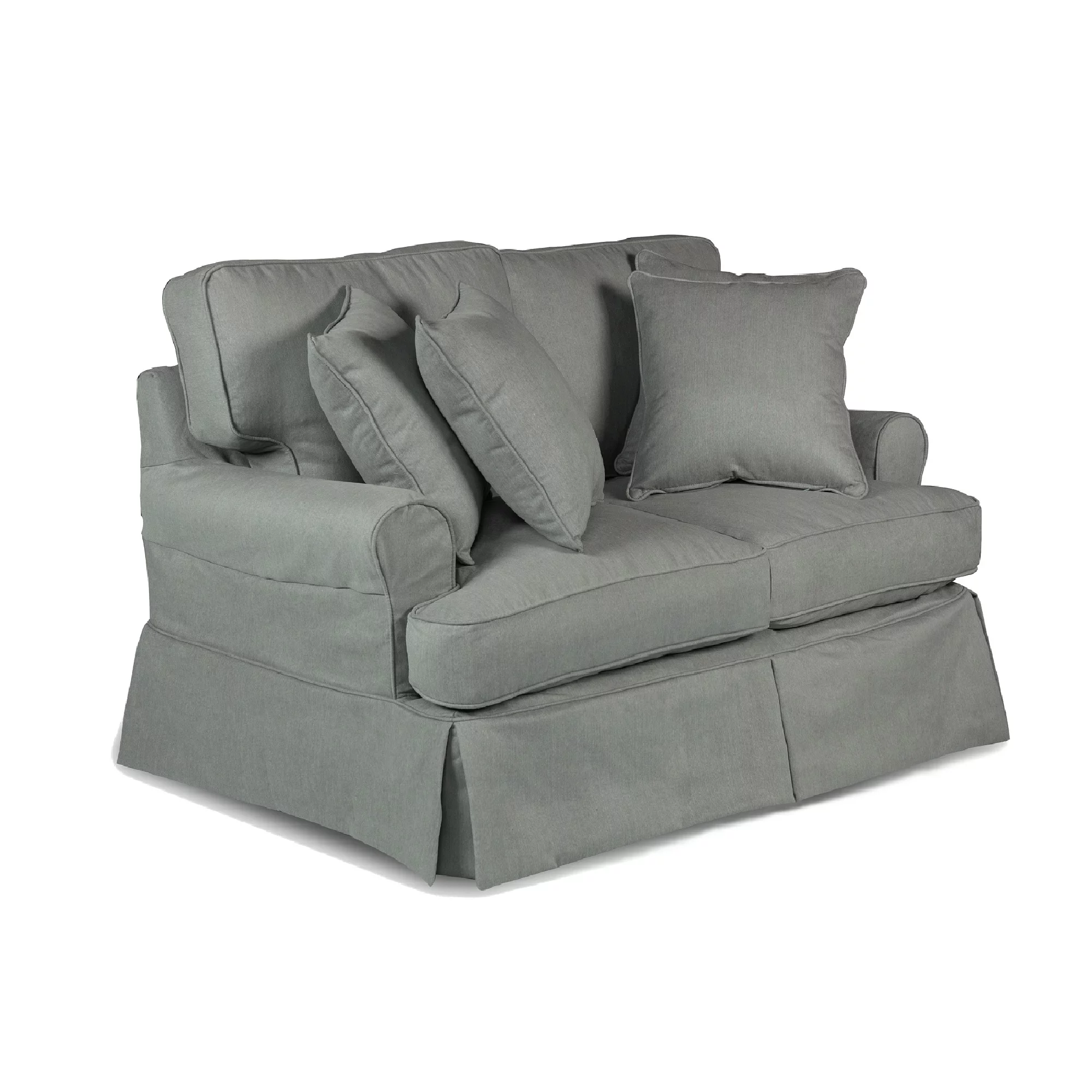 The Hamptons Collection 60” Grey T-cushion Loveseat Cover with Back and Seat Cushion Cover and