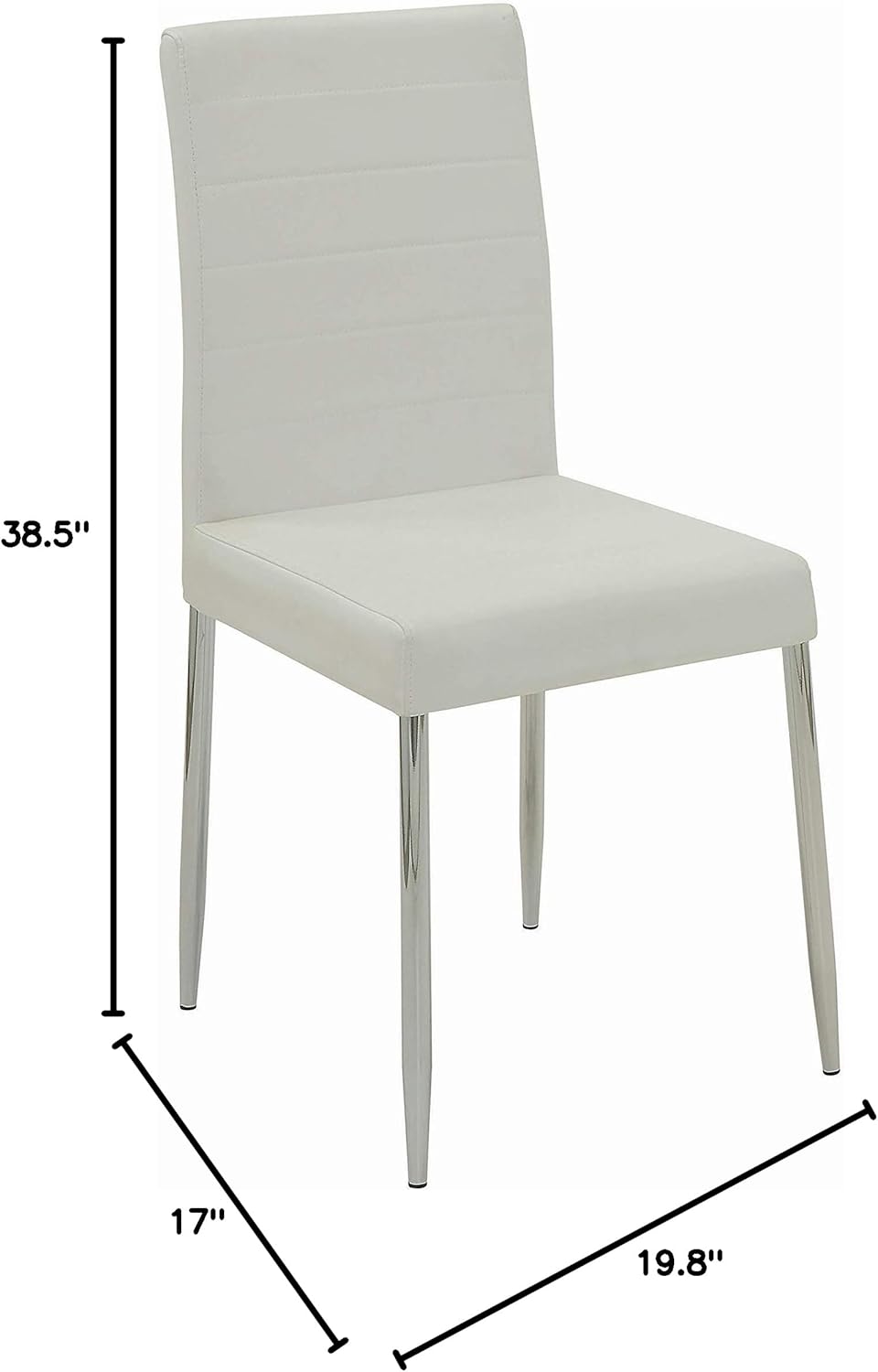 Coaster Furniture Vance Dining Chairs with Vinyl Seat Cushion White and Chrome (Set of 4) 120767WHT