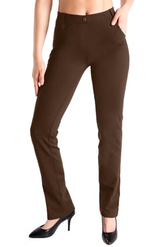 Yogipace,Belt Loops,Women's Petite/Regular/Tall Straight Leg Yoga Dress Pants