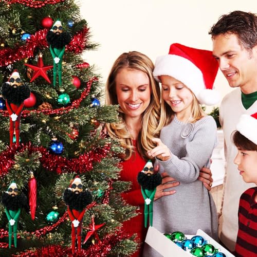 2025 Upgrade-Christmas Elf Doll Plush Toy,12.6”Long Curly Bearded Christmas Hip Hop Elf Doll with Round Glasses, Handmade Christmas Elf Toys for Home Garden Holiday Decor (Green 1pc)