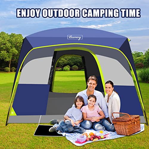 6-Person Tent/Instant for Camping Windproof Family 60 Seconds/Easy Setup Cabin Tent with Top Rainfly, Double Layer,4 Large Mesh Windows,2 Mesh Door,Provide 2 pcs Gate Mat Camping Tent-10'X9'X78''(H)