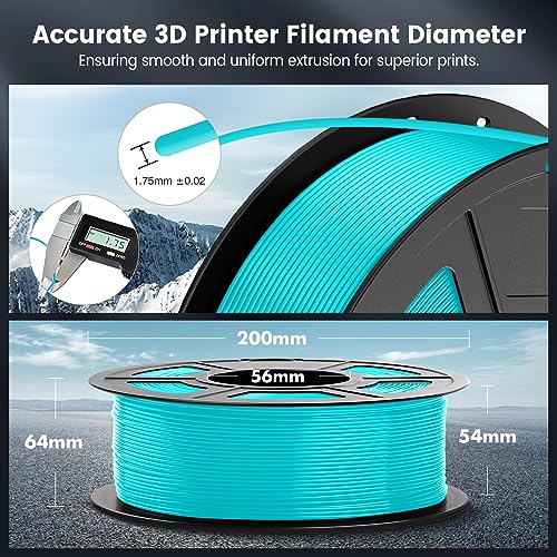 SUNLU 4kg PLA 3D Printer Filament Bundle, Neatly Wound PLA Filament 1.75mm ±0.02mm, Individually Vacuum Packed, 4kg in Total, 1kg per Spool, 4 Pack, 4000g, 4Black