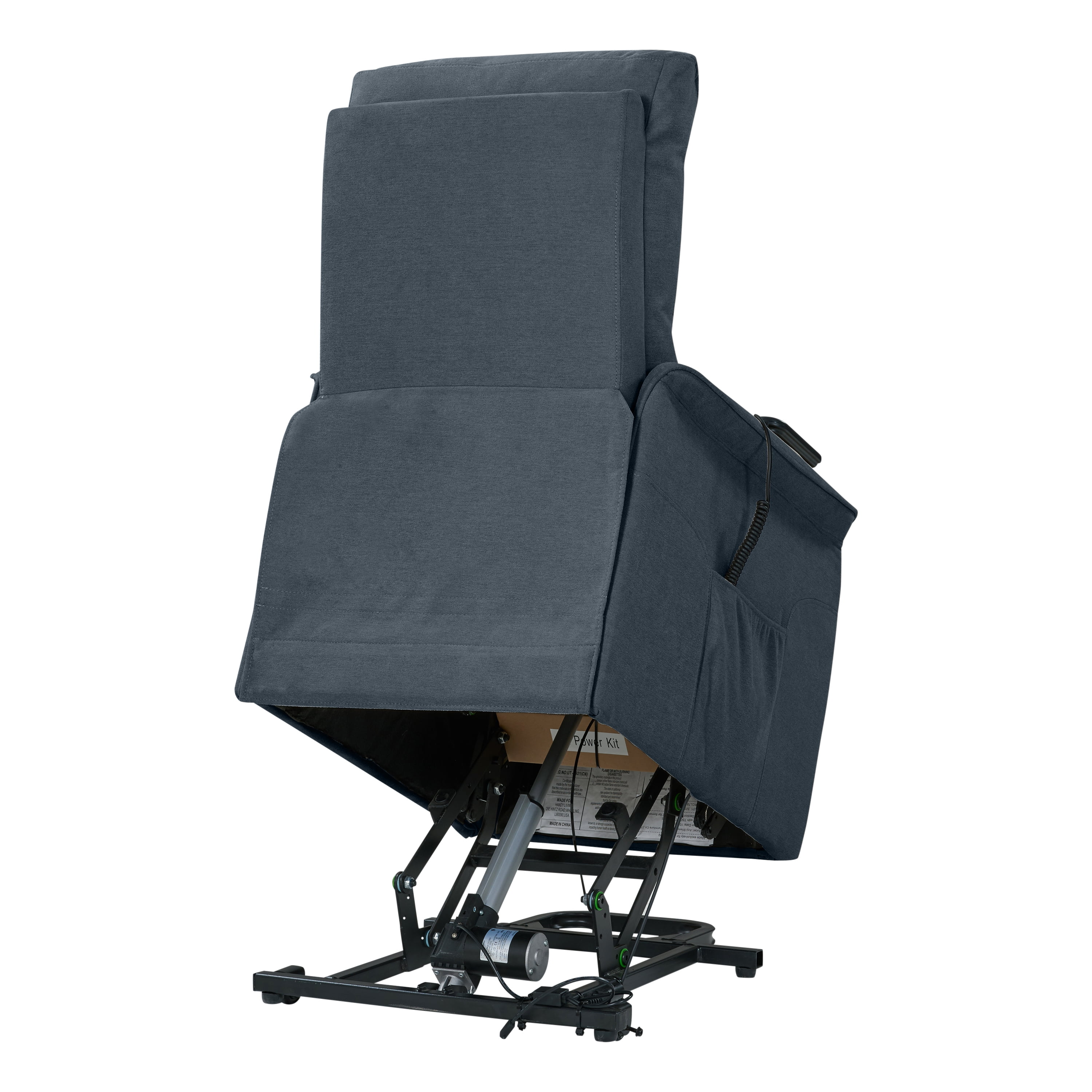 Homesvale Velour Power Recline and Lift Chair, Blue