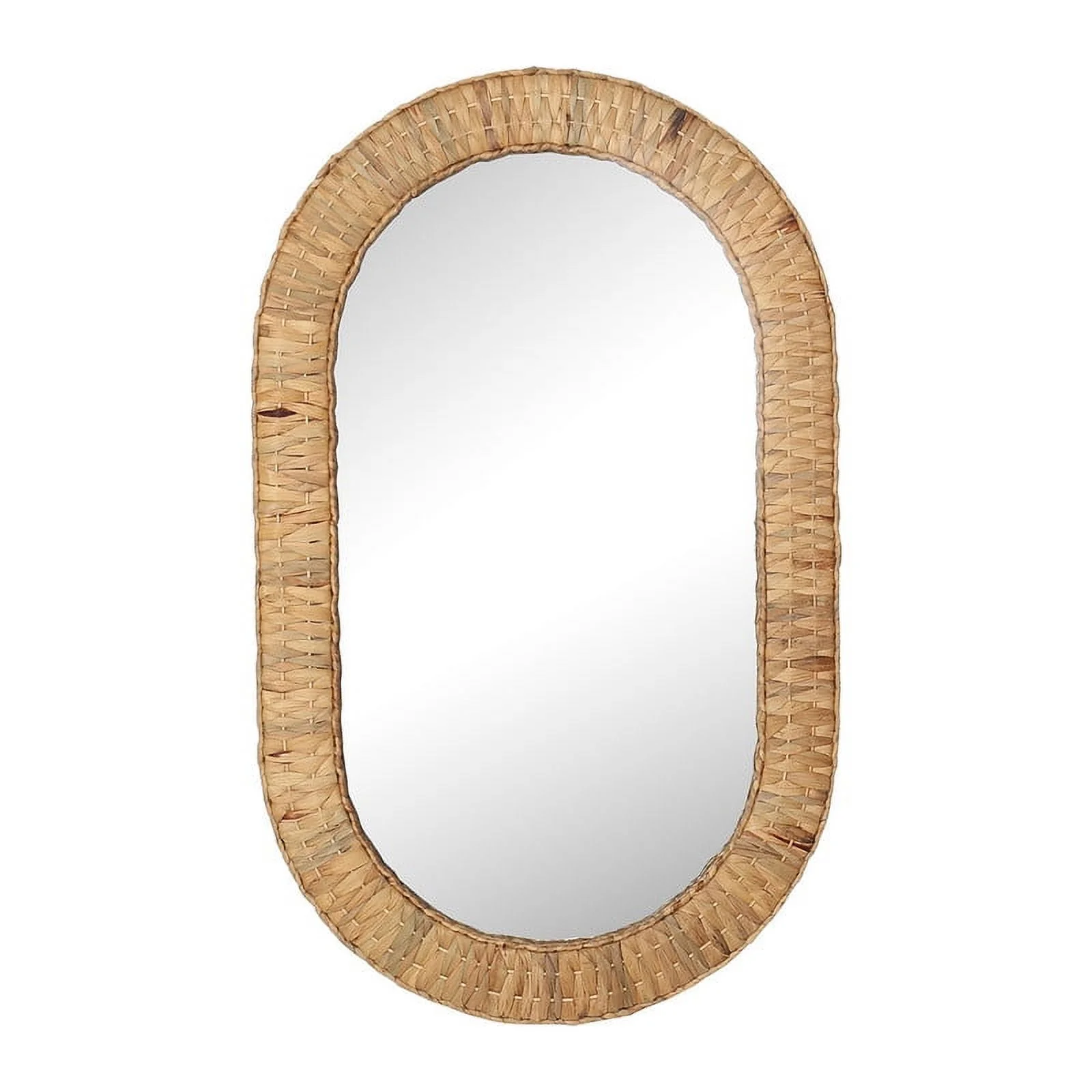 Oasis Grass Oval Rattan Woven Boho Wall Mirror