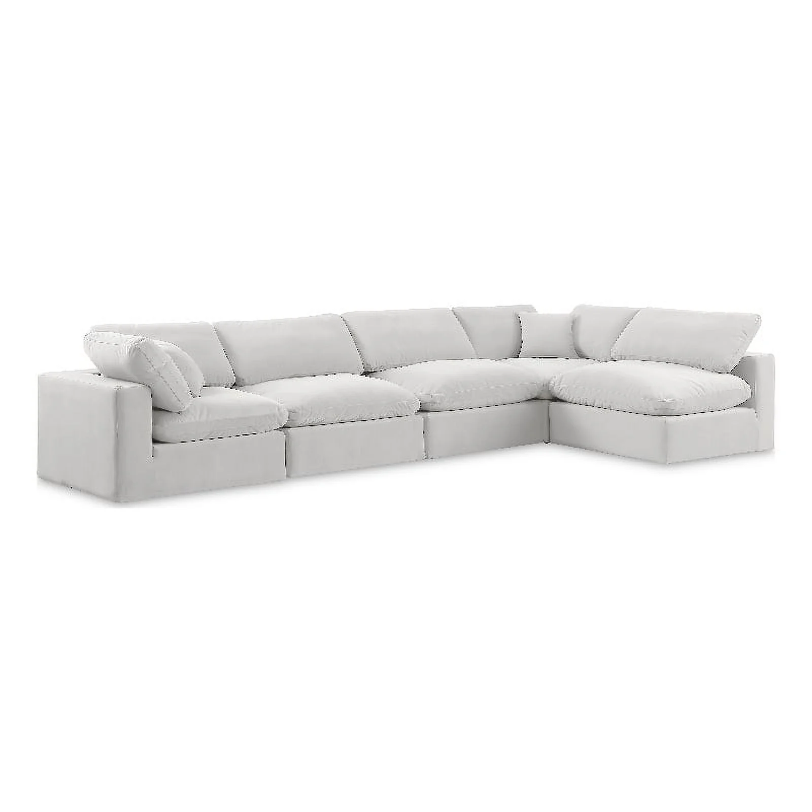 Meridian Furniture Comfy Cream Velvet Modular Sectional