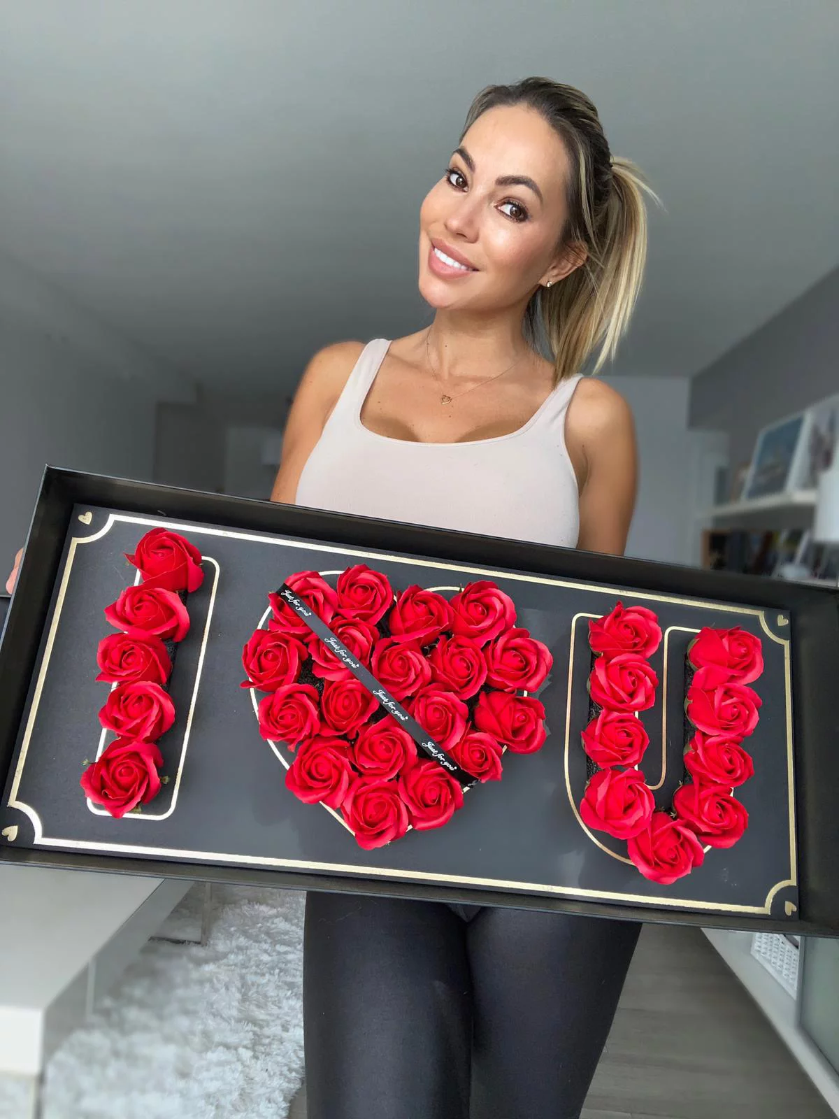 I LOVE YOU Long Life Eternal Roses Flowers valentines romantic gift bath