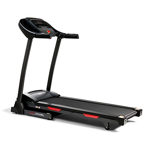 Sunny Health & Fitness Premium Folding Incline Treadmill with Pulse Sensors, One-Touch Speed Buttons, Shock Absorption, Optional Bluetooth with Exclusive SunnyFit App