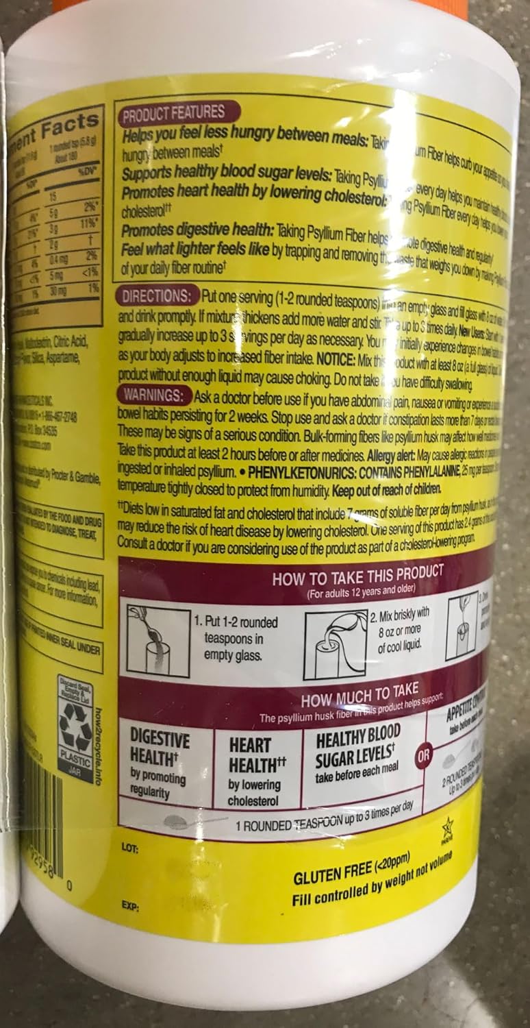 Kirkland Signature Sugar-Free Psyllium Fiber Supplement Powder, 360 DosesQ