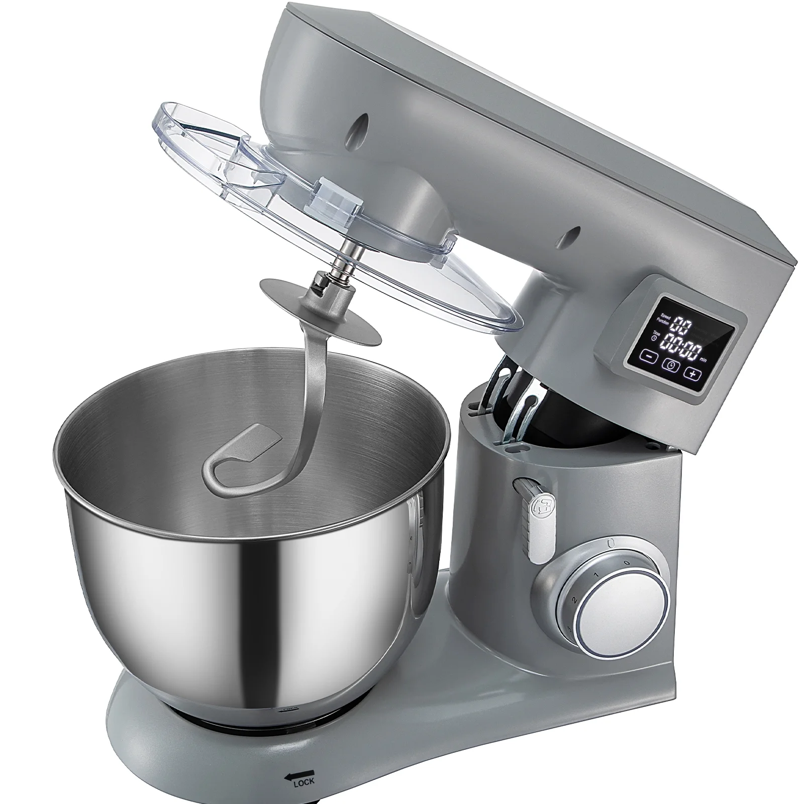 SKYSHALO 6-Speed Tilt-Head Dough Mixer 7.4 Qt Bowl 3 Attachments 450W Stand Mixer