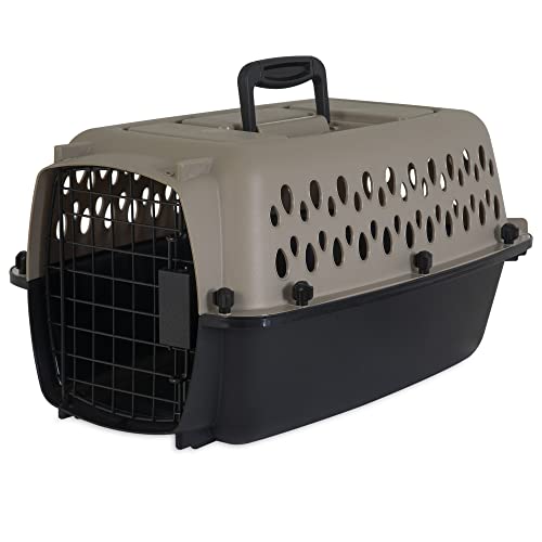 Petmate Vari Dog Kennel - Portable Dog Carriers & Crates for Medium Dogs, Airline-Friendly, Durable Plastic, Pet Carrier For Home and Travel, 28 Inches, Taupe and Black