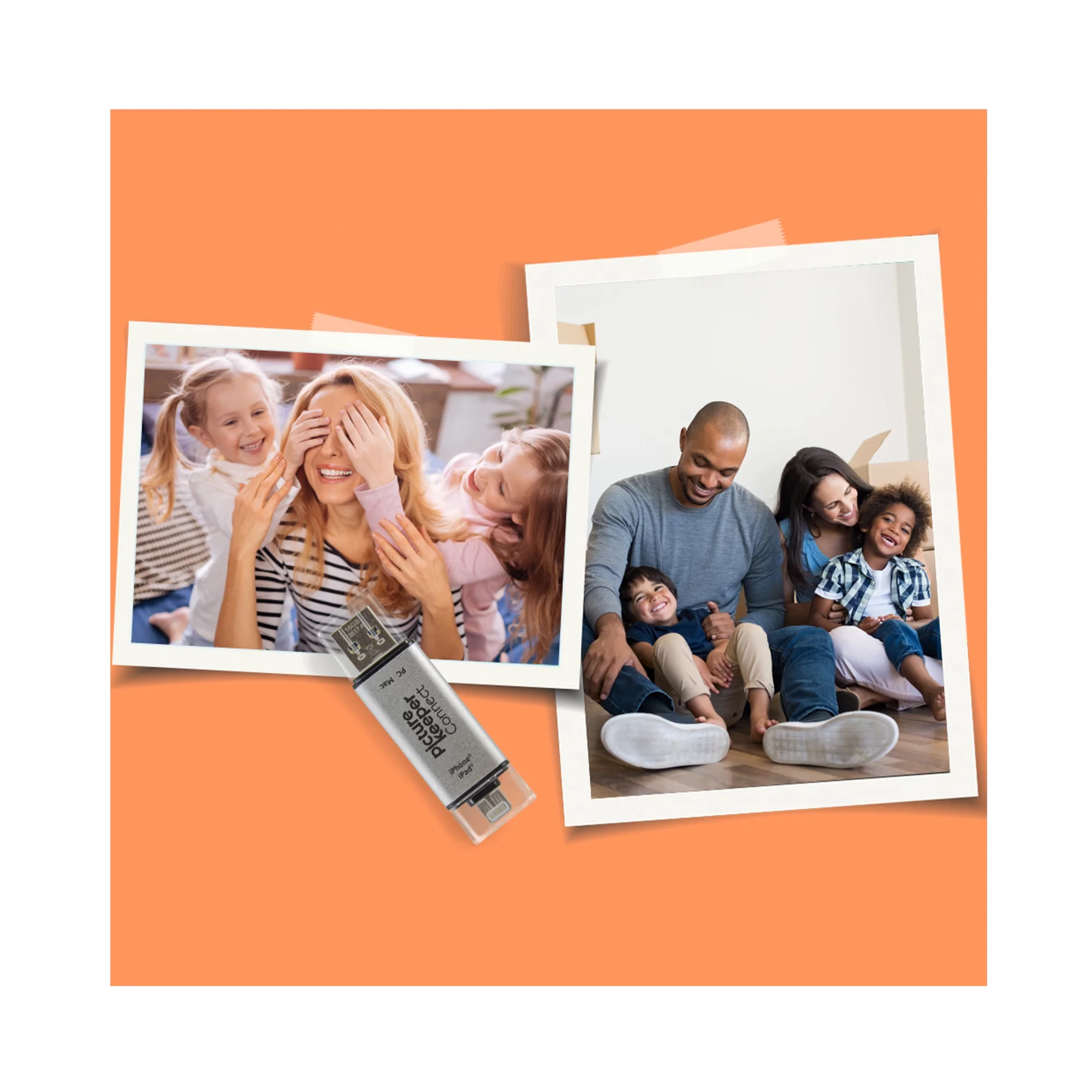 Picture Keeper Connect 16GB Portable Flash USB Backup and Storage Device Drive for Mobile Phones, Tablets and Computers