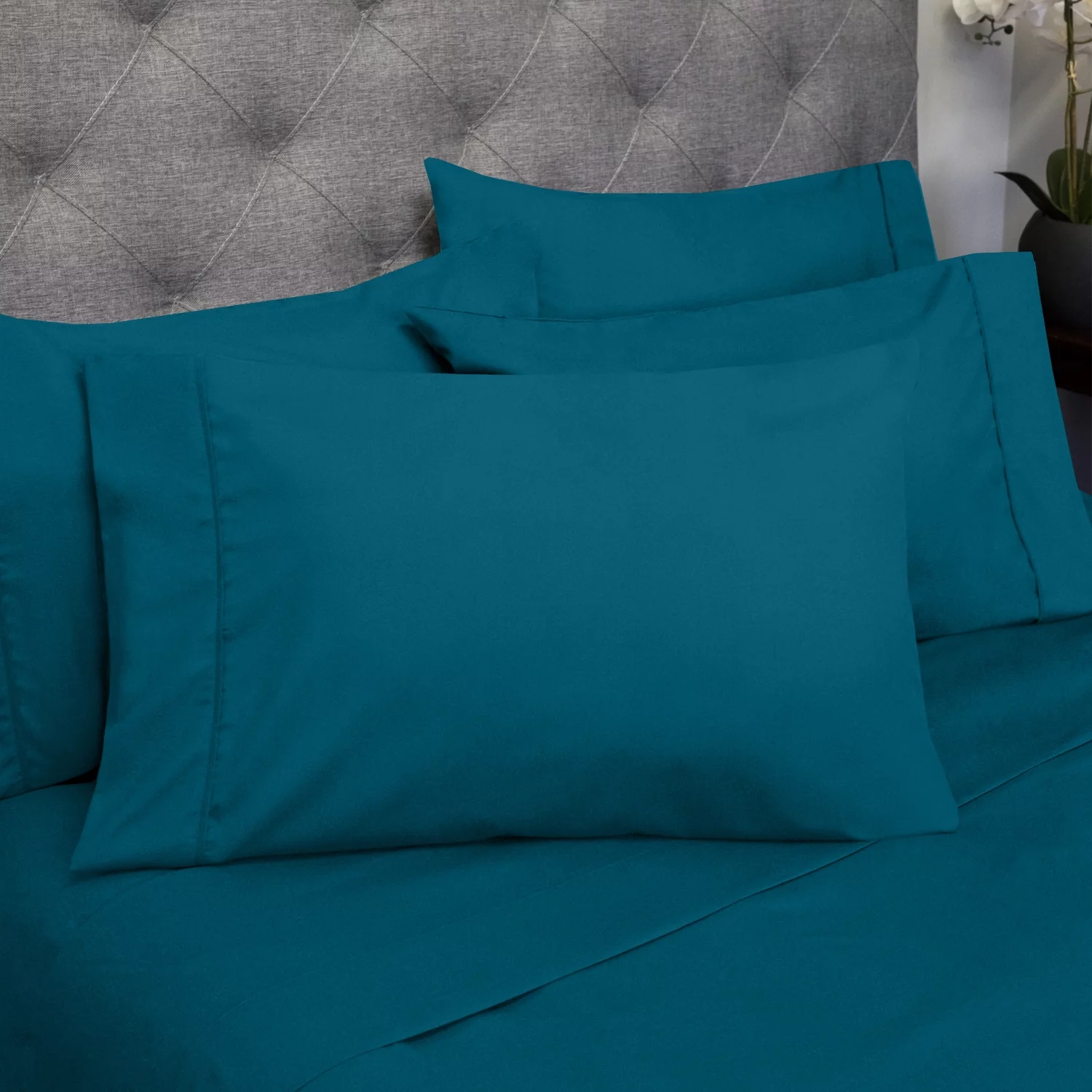 Sweet Home Collection 6-Piece Double Brushed Microfiber, Ultra Soft Sheet Set - Queen, Teal