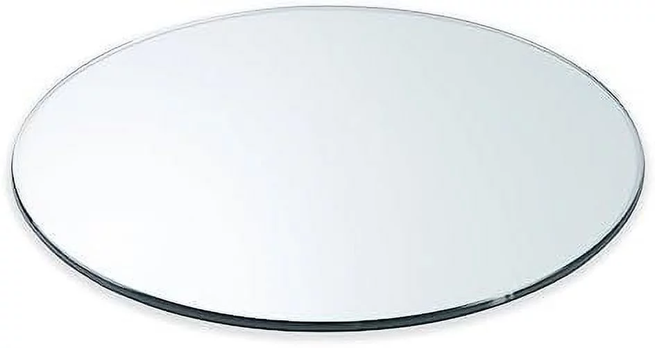 HBBOOMLIFE 38" Round 1/4" Thick Tempered Clear Glass Table Top with Flat Polished Edge