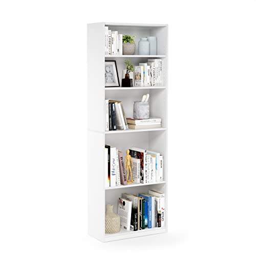 FURINNO JAYA Simply Home 5-Shelf Bookcase, 5-Tier, Black