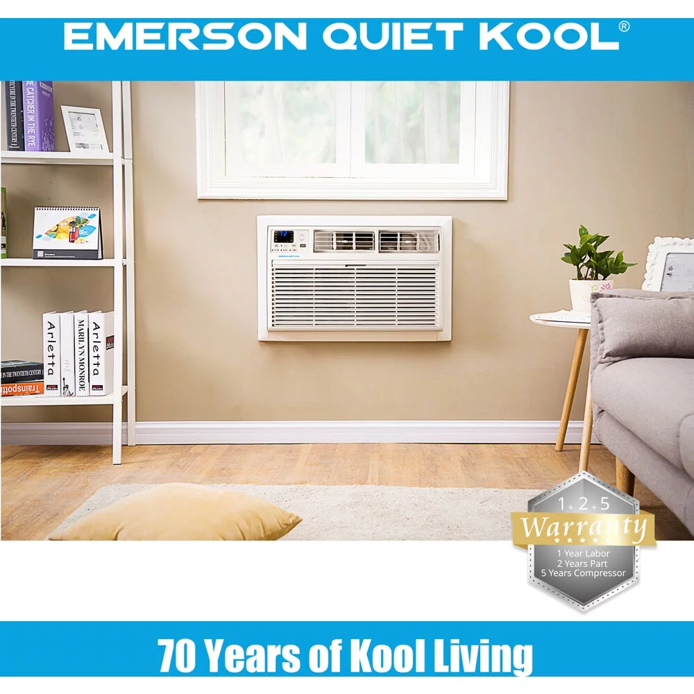 Emerson Quiet Kool 12,000 BTU 230-Volt Through-the-Wall Air Conditioner with Heater, White