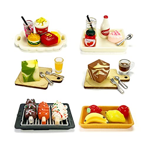 200 Piece Dollhouse Miniature Food Pretend Fast Food Toy Set Burger Fries Milk Cake Egg Bread Pizza Coffee etc Doll Food Kitchen Accessories Toys Kids Party Accessories Restaurant