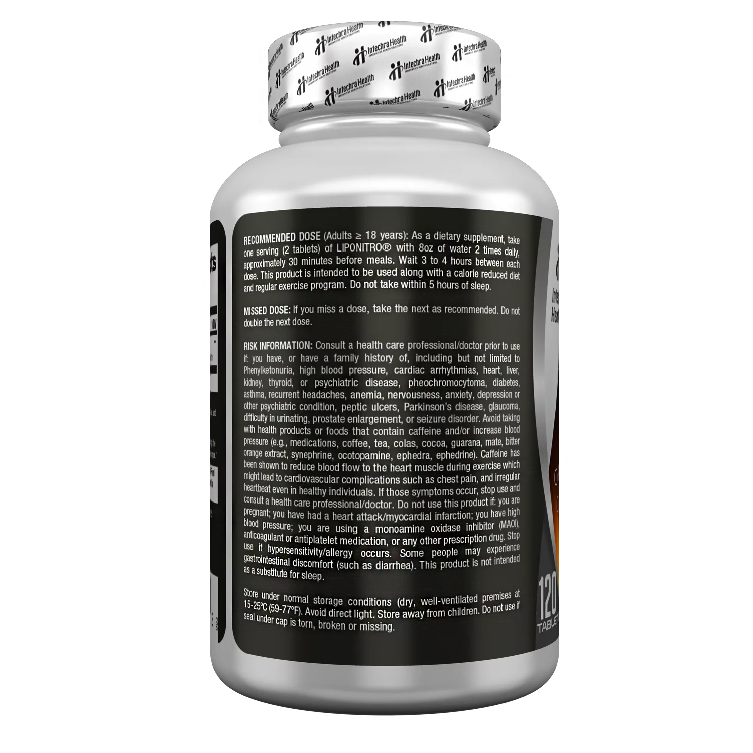 LIPONITRO HardCore Diet Pills with Thermo-Burn Complex + Energy, 120 Tablets