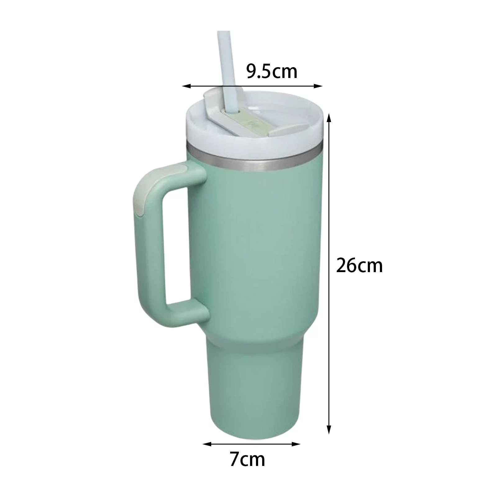Car Tumbler Cup Tumbler with Handle, High Capacity, Women Men Gifts, 40oz Sealed Stainless Steel Cup for Coffee, Hot and Cold Peacock Blue