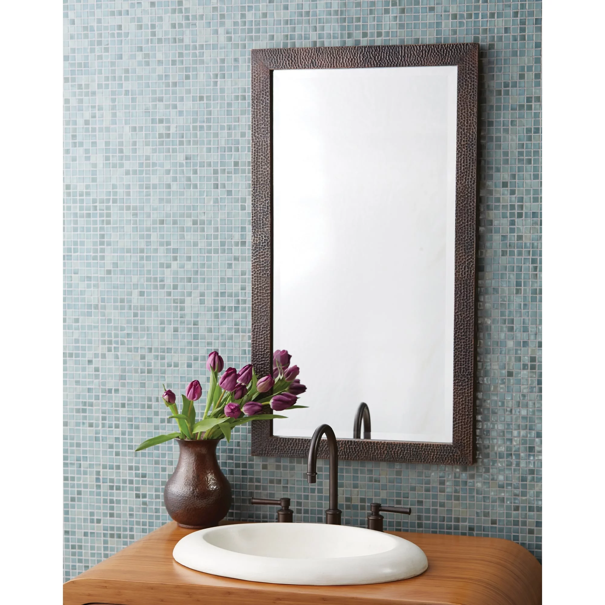 Native Trails Milano Hand Hammered Copper Medium Rectangle Mirror - 40