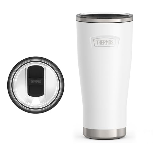 THERMOS ICON SERIES, Stainless Steel Cold Tumbler with Slide Lock, 24 Ounce, Sandstone