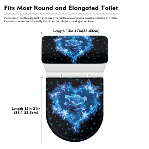 Christmas Bow Bell Toilet Tank Lid Cover and Toilet Seat Lid Cover 2 Pcs Set Toilets Covers with Elastic Cloth Fits Most Toilets Tanks & Lids