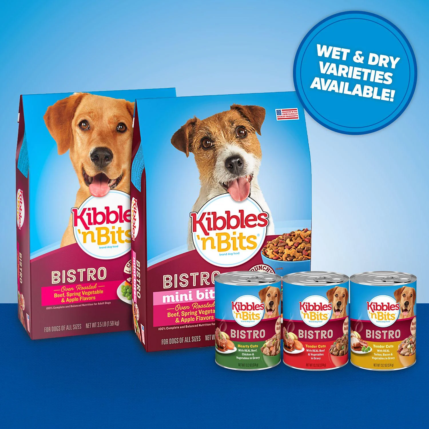 Kibbles 'n Bits Bistro Adult Oven-Roasted Beef Recipe Dry Dog Food