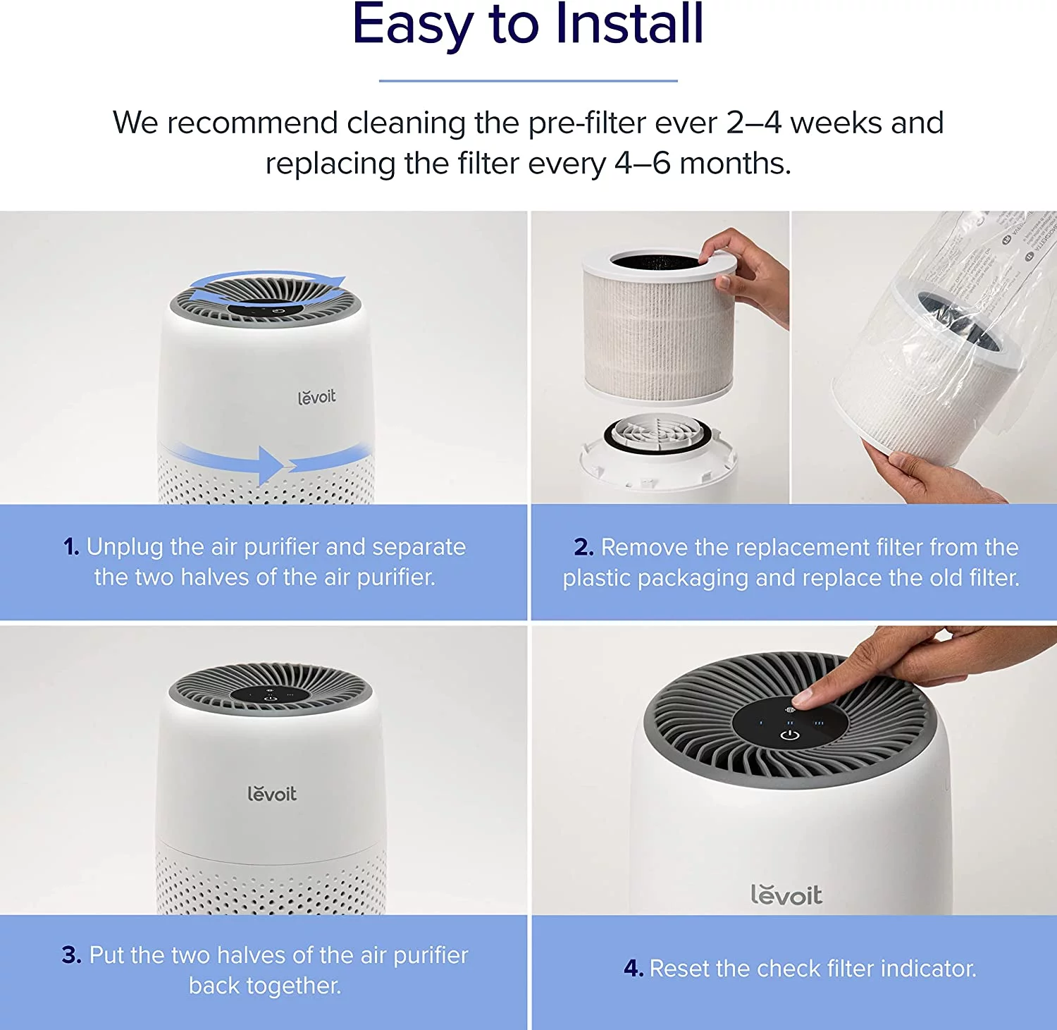 Levoit Air Purifier Replacement Filter Core Mini-RF, Genuine, for Core Mini, 1 Pack