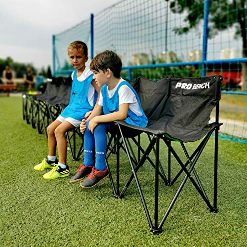 QUICKPLAY PRO Portable Folding Bench – Available in 4, 6, and 9 Seats & 6-Seat Shelter | Heavy-Duty, Fast Set-Up Seating for Sports, Camping, and Outdoor Activities