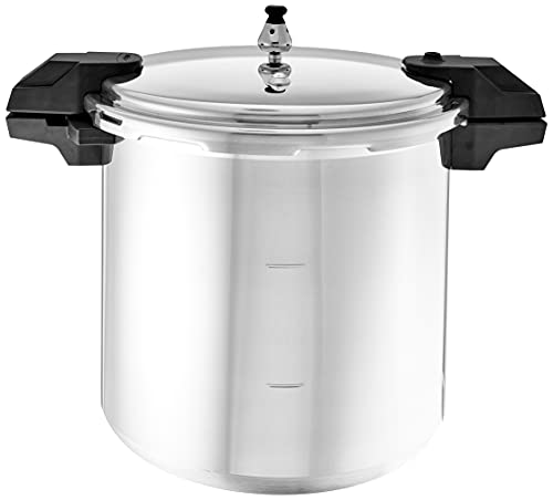Mirro - 7114000221 Mirro 92122A Polished Aluminum 5 / 10 / 15-PSI Pressure Cooker / Canner Cookware, 22-Quart, Silver