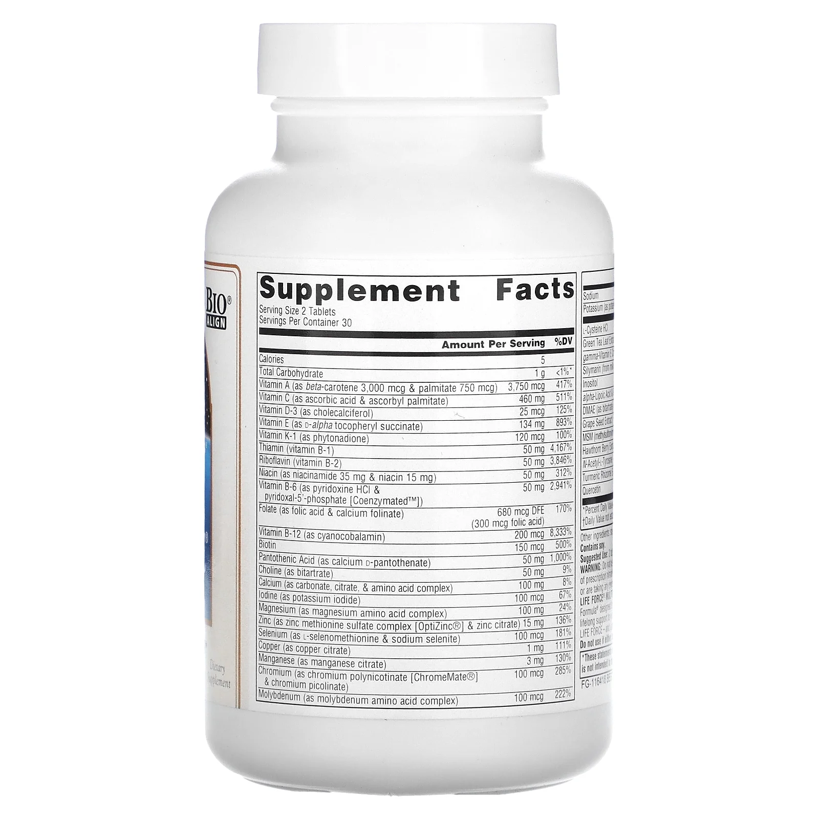 Source Naturals Life Force Multiple, No Iron, 60 Tablets