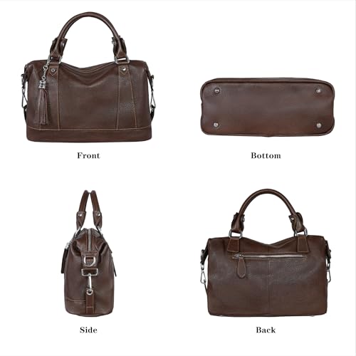 HESHE Womens Genuine Leather Handbags Purse Crossbody Satchel Tote Bags Ladies Real Leather Bags