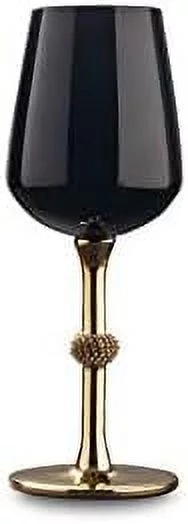 Black  Wine Glasses | 11 Ounce Cup – Striking Black  Design With Diamante Accents – Dishwasher Safe – Set Of Six Stunning Wine Glasses – 8.4” X 2.3”