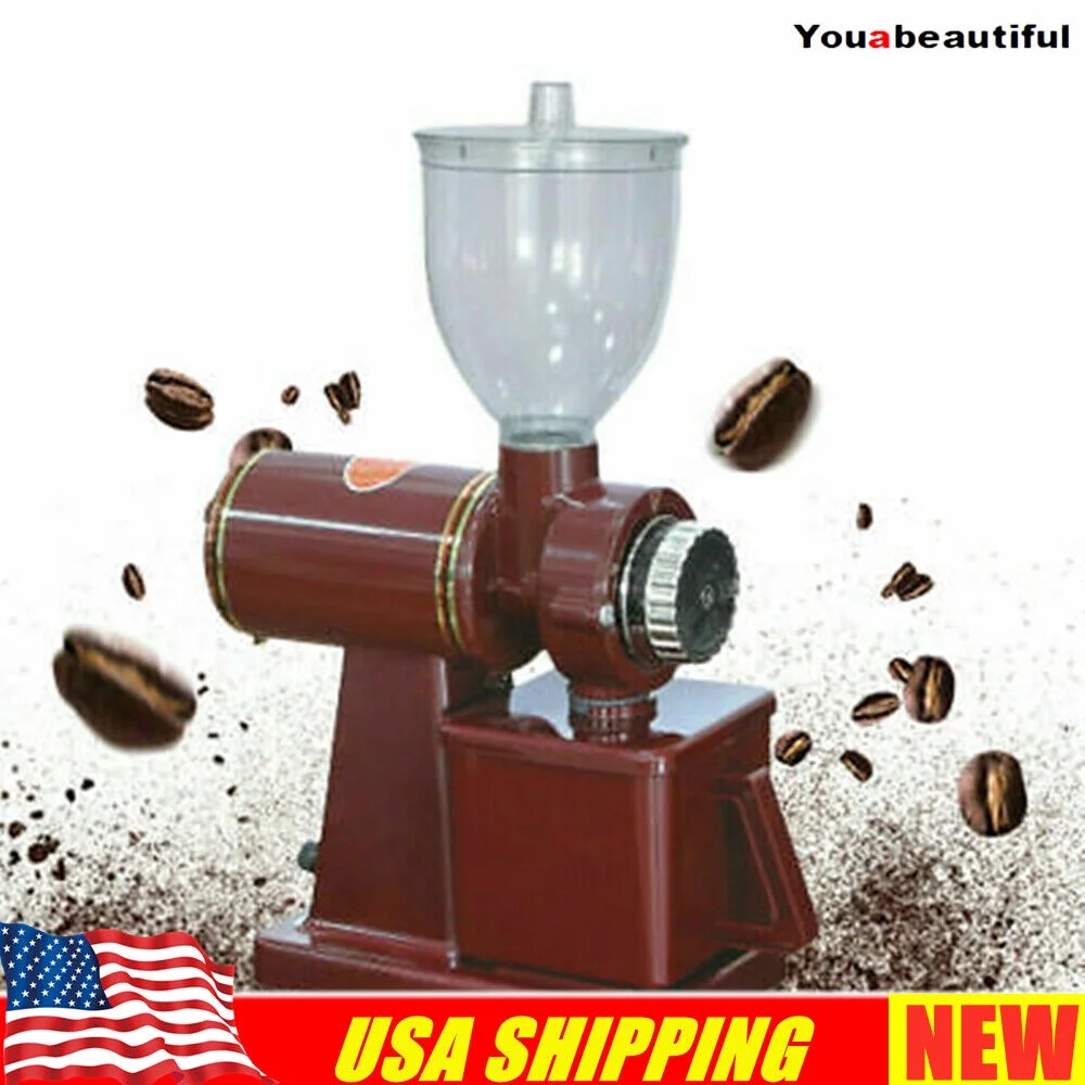 Commercial Electric Automatic Coffee Grinder Burr Espresso Bean Home Grind Red 110v 150g/min Commercial Home Electric Burr Coffee Bean Grinder Milling Grinding Electric Coffee Bean Grinder Auto