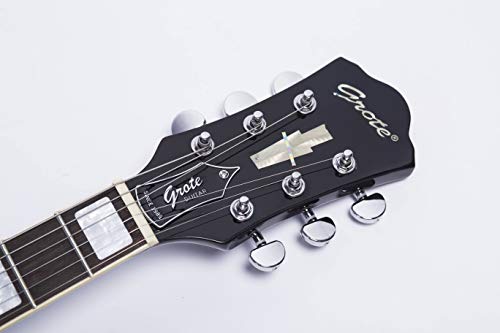 GROTE Jazz Electric Guitar Hollow Body Chrome Hardware P90 pickup (RED)